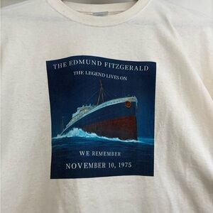 Gildan Edmund Fitzgerald Long Sleeve Tee - Cream